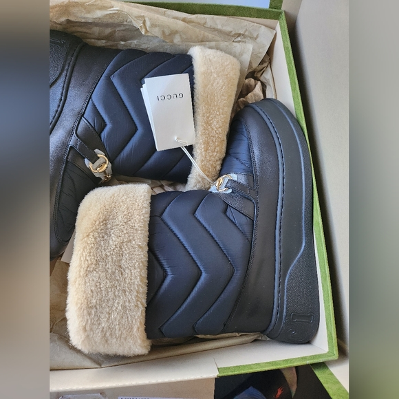 Gucci Chevron Boot With Horsebit Black Leather - Picture 4 of 7